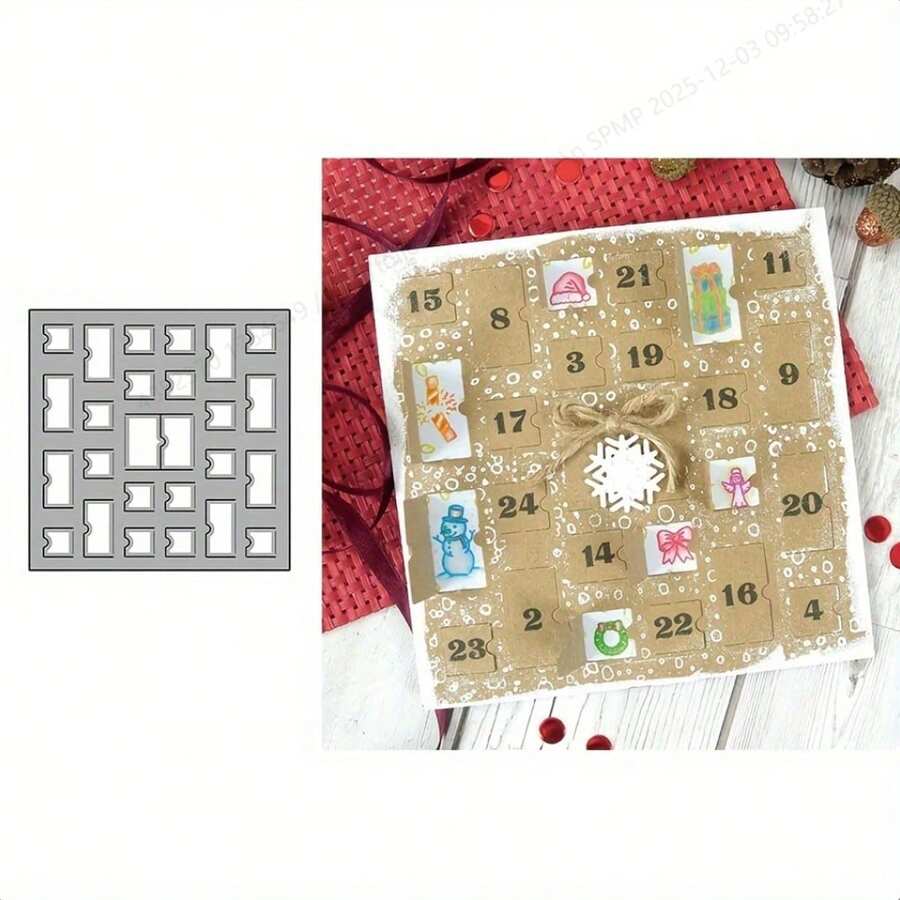 Silver Metal Landscape-Themed Cutting Die For Reveal Cards And Surprise Gift Boxes - DIY Craft Tool - Silver - View 1