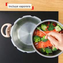 T-fal Olla de presión de Acero Inoxidable Hecha en Francia Clipso Minut Eco 6L con Canastilla Vaporera P4620779 - AceroInox - Ver 5