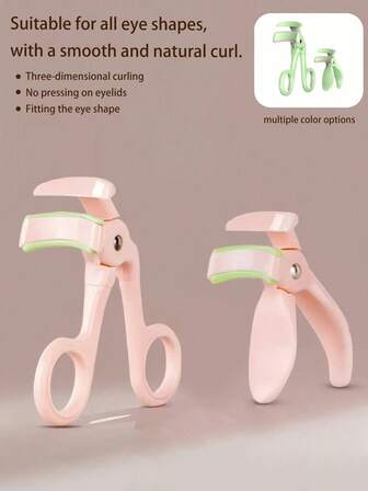 סט של 1/2 יחידות מסלסל ריסים רחב זווית, מסלסל ריסים ורוד וירוק פרימיום חדש, כלי עיצוב טבעי בצורת חמניות נייד, קטן וקומפקטי, מתאים למתחילים, משפחה, נסיעות, מתנה יוניסקס
