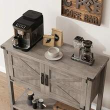 Mesa de consola, mesa auxiliar con mucho espacio de almacenamiento, mesa de salón, mesa de almacenamiento, mesa de pasillo - Gris - Ver 7