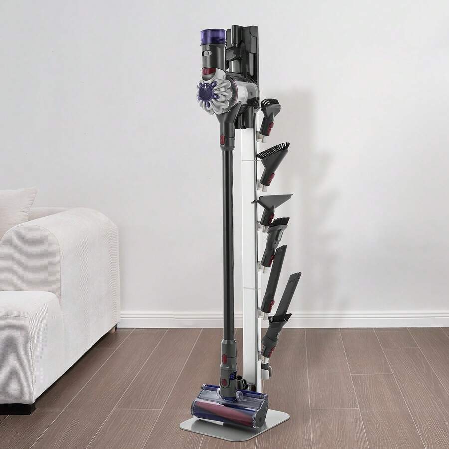 Vacuum Stand, Compatible With G5 V15 V12 V11 V10 V8 V7 V6 Series Upright Vacuums Cleaners & Accessories, Stable Vacuum Stand Holder With 6 Hooks And Non-Slip Footpads, Gray - with 6 Hooks and Non-slip Footpads - 查看 1