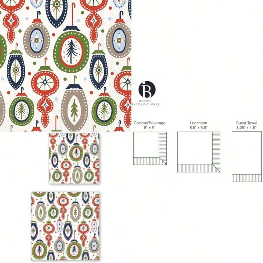 IHR Home Range - Servilletas desechables de papel de 3 capas, 8.5 x 4.5 pulgadas, corona de arándano, 16 unidades(Recortar el árbol 5" x 5") - Multicolor - Ver 1