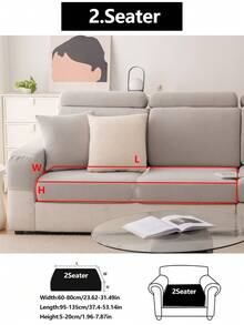 1件装弹力沙发套，防滑全覆盖沙发座套，四季皆宜，加厚面料，可机洗，防尘，宠物友好，装饰性沙发保护套，可调节尺寸，适用于转角沙发、卧室、办公室、客厅、L型沙发以及1/2/3/4人座沙发 - 淺灰色 - 查看 20