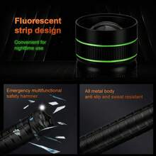 1pc High Power LED Flashlight, USB Rechargeable, Tactical Flashlight With Super Long Beam Distance, Bright Illumination, Suitable For Outdoor Fishing, Camping Equipment - Black - View 6