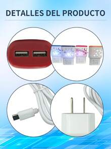 Cargador rápido de 2 puertos USB,3.1A, cable integrado de 1M con coneecion Micro para celular,Adaptador de alimentación compacto y portátil, perfecto para el hogar, viajes y uso al aire libre! Cargador de viaje, fuente de alimentación para el hogar, adaptador ligero, banco de energía elegante, entrega de energía eficiente, fuente de energía confiable, cargador multiportador, adaptador de carga rápida, viajeros frecuentes, entusiastas - Multicolor - Ver 10