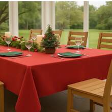 Oxford Slub Tablecloth, 5 Meters, Plain, For Events And Decoration - 紅色 - 查看 3