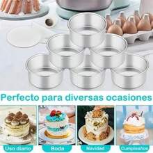 10Pcs Molde Pastelero Redondo para Repostería Aluminio Perfecto para Hacer Mini Pasteles de Gasa,9.7cm*7.5cm*5cm,Mini brownies,Tartas,Quiches,Pan para uno o para niños(default) - Multicolor - Ver 9