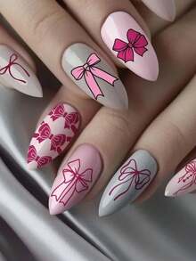 1Pc Nail Stamping Plates Bowknot Patterns Stainless Steel Stencil Nail Art Stamps Kawaii Bow Image Plate Template Stencils Manicure Tools - Multicolor - View 5