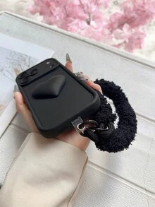 1件情人节DIY毛绒爱心手机挂绳手机壳，兼容三星Galaxy S25、S24、S24 Plus/S24+、S24 Ultra、S24 FE、S20、S21、S22、S23以及11/11 Pro/11 Pro Max/12/12 Pro/12 Pro Max/13/13 Pro/13 Pro Max/14/14 Pro/14 Pro Max/15/15 Pro/15 Pro Max/16/16 Pro/16 Pro Max和 16E。 - 黑色 - 查看 3