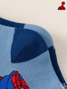 Marvel 1/5/10双装漫威蜘蛛侠儿童袜子，超级英雄图案，透气柔软，男女童均适用，适合日常穿着/派对礼物/复活节/春季/夏季 - 彩色 - 查看 9