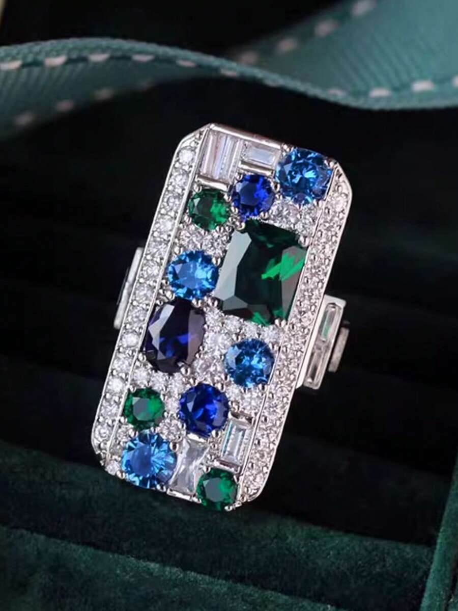 1 chiếc nhẫn Cubic Zirconia thanh lịch dành cho nữ, thích hợp làm quà tặng Ngày Valentine, đám cưới, kỷ niệm hoặc dự tiệc. - 1 # - Xem 1