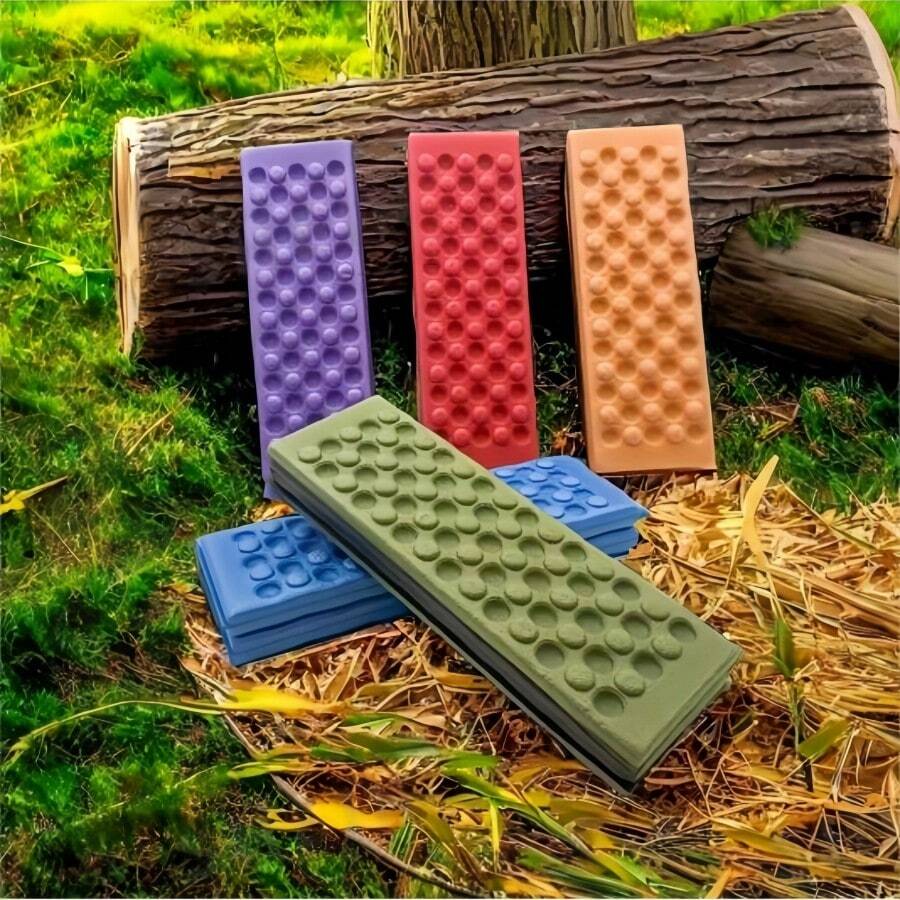 1 pieza Esterilla plegable portátil, cojín de asiento impermeable y duradero de material PE para exteriores - Plegable y portátil, adecuado para camping, senderismo, pesca y picnics, cómodo cojín de espuma, silla de camping portátil - Multicolor - Ver 1
