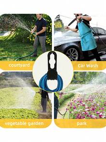 3pcs/Set Heavy Duty Wall Mounted Garden Hose Holder, Hose Rack, Hanger, Bracket With Nozzle Tray