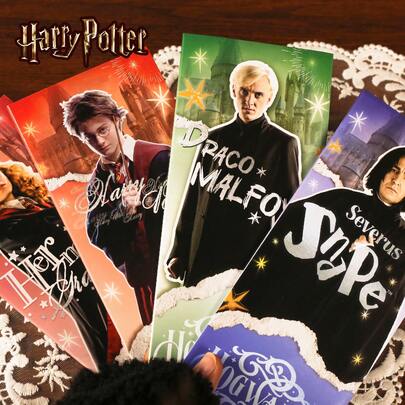  1 Set Harry Potter Ticket Holder, Includes 1 Ticket Holder, 1 Badge, 12 Stickers, 3 Postcards, 3 Character Bookmarks, 1 Notepad, And 1 Ticket Bookmark, Suitable For Storing Tickets, Bookmarks And Other Paper Items, A Fun Gift For Friends, Family, Teachers, Classmates, Also Can Be Used As Desktop Decor, Hogwarts Merchandise, And Memorabilia For Book And Movie Fans. [Official Licensed]