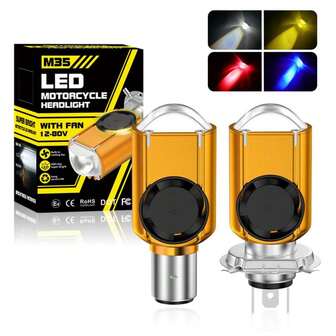 1PC H6 BA20D LED H4 Led Motorcycle Headlight Bulb CSP 2400LM Spotlight 12V Motos Accessories Hi Lo Lamp Fog Light White Yellow