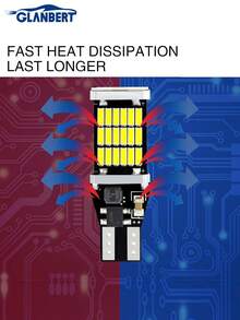 GLANBERT 2pcs High Quality T10 W5W Super Bright Car Interior Reading Lamp Roof Lamp Outline Lamp 168 194 LED Car Wedge Parking Light Bulb (White) - A - View 6