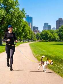 PETSIN 多功能繩式狗牽引繩7英尺，可調節雙旋轉勾，小型中型和大型犬隻，可用於奔跑，遠足，露營和散步，顏色為彩色馬卡龍 - 彩色 - 查看 6