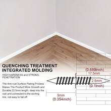 100颗双头踢脚线螺纹无缝钉，隐形螺丝钉，无痕踢脚线钉，配备1个专用钉套工具