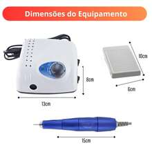 Motor Lixadeira Strong 40.000RPM Unha Gel e Podologia Profissional 280gf 65W - Cinza Claro - Visão 5