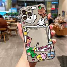 Funda transparente con ranura para tarjetas compatible con  15,  17 Air, 16e, 16 Pro Max, 11, 12, 13, 14, 15, XR, XS Max, funda de silicona suave con bolsillo tipo cartera, compatible con funda de  17, funda de  17 Pro, funda de  17 Pro Max - 02VA19 - Ver 13