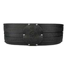 1pc Medieval Wide Belt - Heavy-Duty -Like Belt With Ornate Metal Buckle & Celtic Knot Design, Vintage Medieval Waist Cinch, Renaissance Fairs, Costume Parties, Historical Events - Durable Belt For Men & Women - Roleplay Accessory - A - View 4