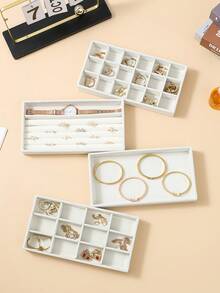 4-Piece Stackable Jewelry Drawer Organizer - Elegant Velvet Material To Display And Protect Your Jewelry Collection - Multicolor - View 6