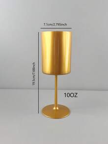 1/2/8/12/24/48pcs Polypropylene Red Wine Glasses | 10.56oz Wide Mouth White Wine Glasses, Straight-Sided Cocktail Glasses, Dishwasher , Soft Colors, European Style - Gold - View 2