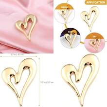 XISH Broche de amor broche de traje de cumpleaños mujer Cupido alfileres decorativos broche de corazón pin de solapa para mujer temperamento accesorios pasador de cuello - dorado+5,7x4,3CMx4 piezas - Ver 8