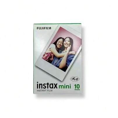 FujiFilm Mini Photo Paper (10 Sheets), Color-Bordered Instant Photo Paper, Compatible With Mini 7s/8/9/11/12/25/90/Wide, Foil Packaging, Vivid Colors, Stable Image Capacity (5-40℃)