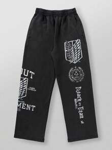 Joint-Styled Anime "" Jogging Pants With 3D Printed Air Layer And Wide-Leg Design - YCK2HY07L - View 2