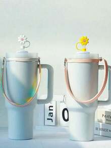 1个硅胶水瓶提手带，适用于8-40盎司水瓶，通用配件，适用于户外旅行、运动和休闲散步，水瓶支架