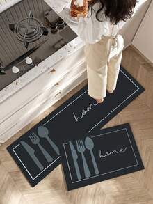 1/2 Piezas Juego de Alfombras de Cocina con Patrón Geométrico - Alfombras, Adecuadas para Entrada, Sala de Estar, Lavandería y Baño - Perfectas para la Decoración del Hogar - multicolor - Ver 6