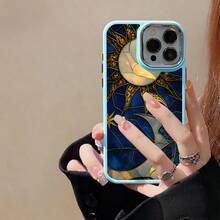 Drop Resistant, Sun, Moon, UV Resistant, Soft Silicone Printing, Metallic Plating Case For Apple  11 12 13 14 15 16 17 Pro Max 14 15 16 Plus 17 Air X XR XS Max, Anti-Impact, Minimalist Design, Protective, Scratch-Resistant, Perfectly Fitting Case P2561 - màu đen - Xem 7