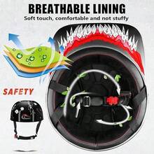 BMX HelmetBaseball Cap Motorcycle Hel-MetDot Approved Vintage Open Face Unisex-Adult Half Hel-Mets for Scooter Moped Cap Street Cruiser - A3 - Ver 6