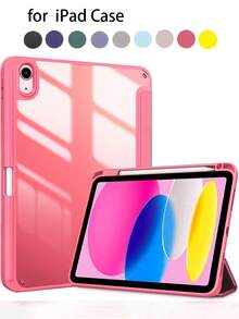 Watermelon Pink Protective Case With Pencil Slot, Tri-Fold Stand, Auto Wake/Sleep Function For IPad (A16) 11th Gen 11-Inch (2025) And IPad 10th Gen 10.9-Inch (2022)