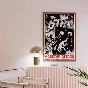 1 st konsertaffisch, unik present till musikälskare _ Posters Canvastavla Väggkonst Rum Heminredning Oramad