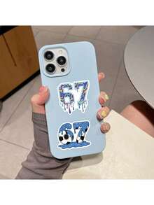 54张趣味6/7贴纸，剪贴簿美学贴纸套装，表情包6/7礼物卡通涂鸦贴纸，6/7趣味贴纸，乙烯基防水贴纸，适用于水瓶、电脑、笔记本电脑、手机、行李箱、笔记本、冰箱、返校季等。 - 彩色 - 查看 7