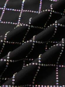 1pc Woven Fabric Rhinestone Embellished Robe, Suitable For Ramadan, Eid Al-Fitr, Eid Al-Adha, Friday Prayers, Weddings, Family Celebrations, National Holidays And Cultural Festivals, Spring/Autumn - Black - View 7