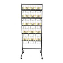 5-Tier Champagne Wall Holder With Swivel Metal Champagne Flutes Wine Display Stand Casters For Wedding Christmas Birthday Party 15.75"D X 25.98"W X 67.72"H - Multicolor - View 15