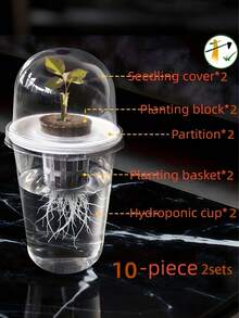 20 pezzi/4 set - Vasi per germogli idroponici, vasi cilindrici trasparenti in plastica per germogli - Set per coltivazione idroponica, tazze idroponiche ad alta trasparenza, design trasparente per facilitare l'osservazione della crescita delle radici, design forato che promuove l'aerazione per evitare il soffocamento delle radici, adatto per la propagazione di piante idroponiche, può essere utilizzato come articolo decorativo per ufficio, casa o giardino. (Le piante non sono incluse, vengono venduti solo i vasi, si prega di controllare la tabella delle dimensioni prima dell'acquisto) - Multicolore - Visualizzare 5