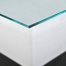 Coffee Table, High-Gloss Glass Coffee Table, Mobile Coffee Table With Swivel Casters