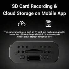 500万像素迷你摄像头，微型摄像头，带移动侦测报警、自动视频/音频录制、手机远程监控、自动夜视功能，便携式摄像头，配备O-KAMpro应用程序 - 黑色 - 查看 7