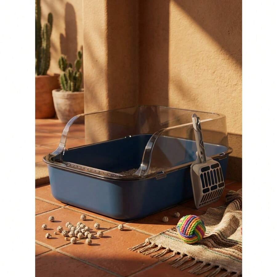 Diseño ampliado arenero para gatos con control anti‑salpicaduras ideal para hogares modernos para dueños de mascotas en México - Unitalla - Ver 1