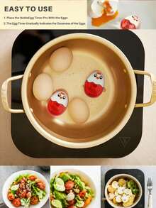 1个变色鸡蛋计时器 - 灵敏指示器可精确测量煮熟的鸡蛋和溏心蛋，变色指示器会告诉您鸡蛋何时煮熟。 - 彩色 - 查看 2