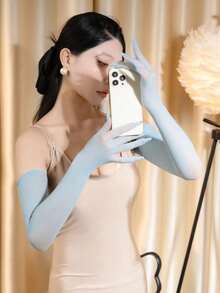 Quần tất liền mạch dành cho nữ, găng tay opera lưới trong suốt, găng tay siêu mỏng không đường may, ống tay lụa đen hở ngón gợi cảm, găng tay dài tay chống nắng cho váy cưới và cô dâu, găng tay dài trong suốt gợi cảm, găng tay lưới co giãn cho opera, tiệc tùng, khiêu vũ và cô dâu. - màu đen - Xem 7