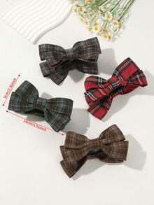 1个ins风多巴胺色多层蝴蝶结发夹，香蕉夹，马尾夹，优雅甜美，百搭日常时尚发饰，适合女性，爪夹，发爪，发夹，发卡，发夹，发饰，秋季时尚，秋冬女装，蝴蝶结，可爱，头部配饰 - 彩色 - 查看 8