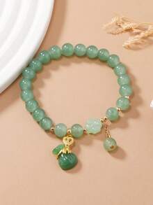 1入組時尚錢袋子吊墜串珠手鏈適合女士日常裝飾