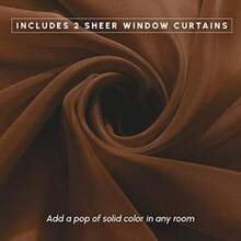 Elegant Comfort® 2-Piece Sheer Panel with 2inch Rod Pocket - Window Curtains 60-Inch Width X 84-Inch Length - Red(101.6An x 213.4Al cm (1 Paneles) Marrón Chocolate) - Multicolor - Ver 7
