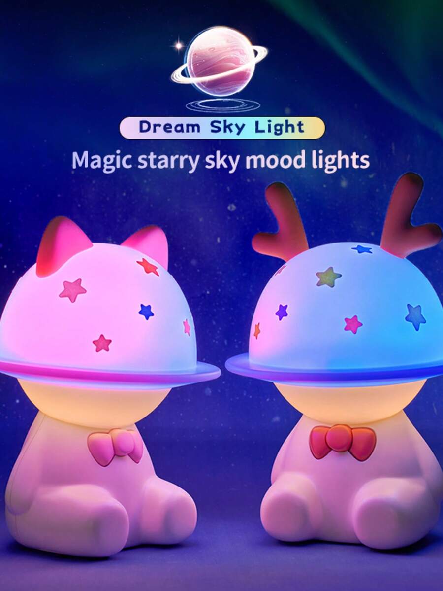 Đèn ngủ LED hình động vật hoạt hình bằng silicon chất lượng cao, dễ thương, có thể sạc lại. - Nhiều màu - Xem 1