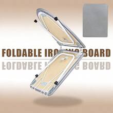 Foldable Ironing Board, Reinforced Steel Feet, Adjustable Height Hanger Ironing Board, Portable Ironing Board With Heat Resistant Cotton Cover For Laundry/Living Room/Dormitory/Hotel - 灰色 - 查看 7